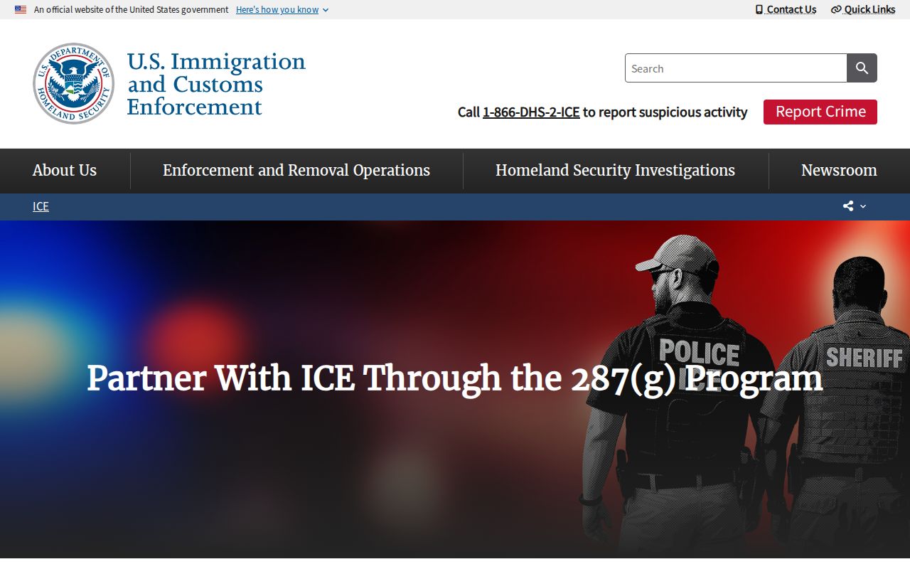 Official ICE 287g program page